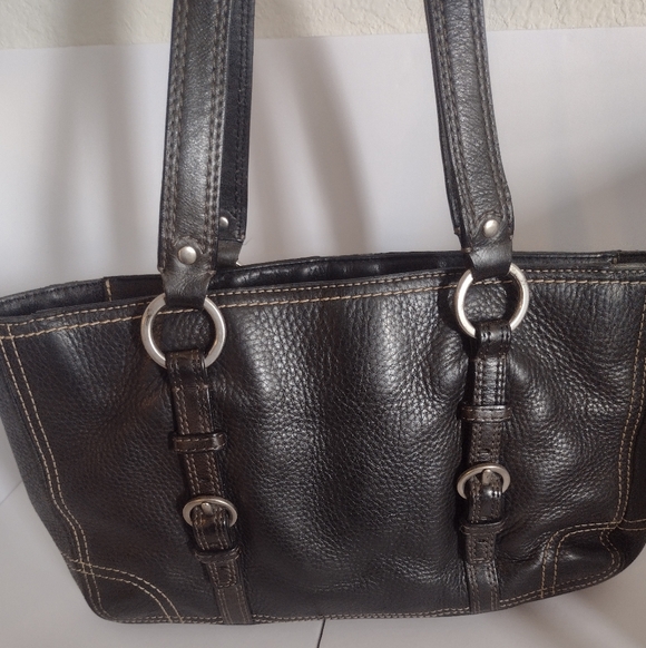 Coach Chelsea Leather Tote Bag Black Handbag Vintage - Picture 5 of 10